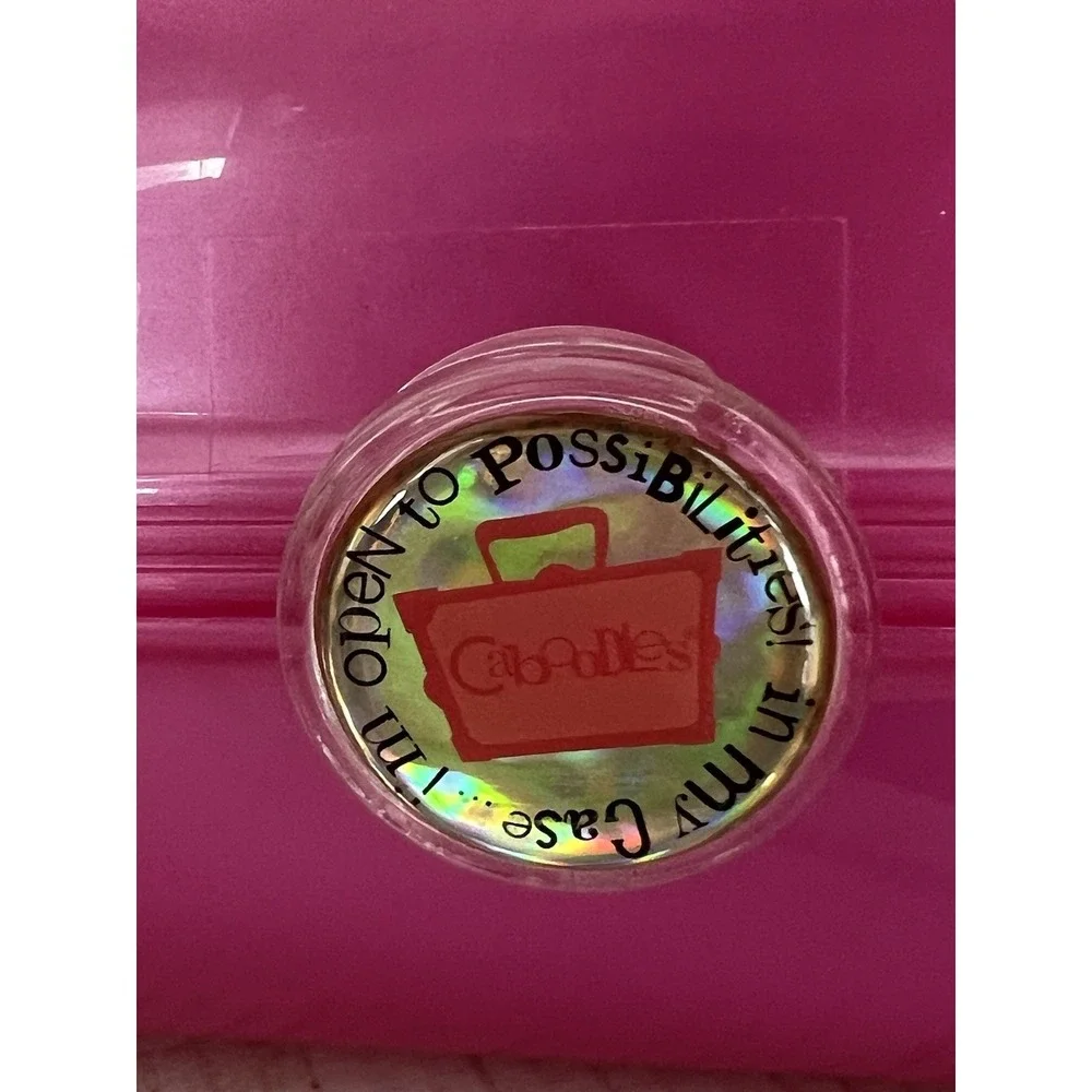 Caboodles Mirror Pink Satin Jelly Hair Makeup Case Cosmetic Pageant USA #2622